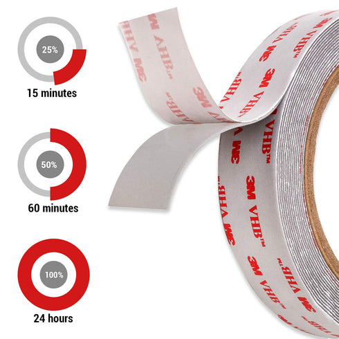 Double Sided Tape, Heavy Duty Mounting Tape, 4950 VHB, 1in x 15ft, White, Made in USA, Waterproof Mounting Tape